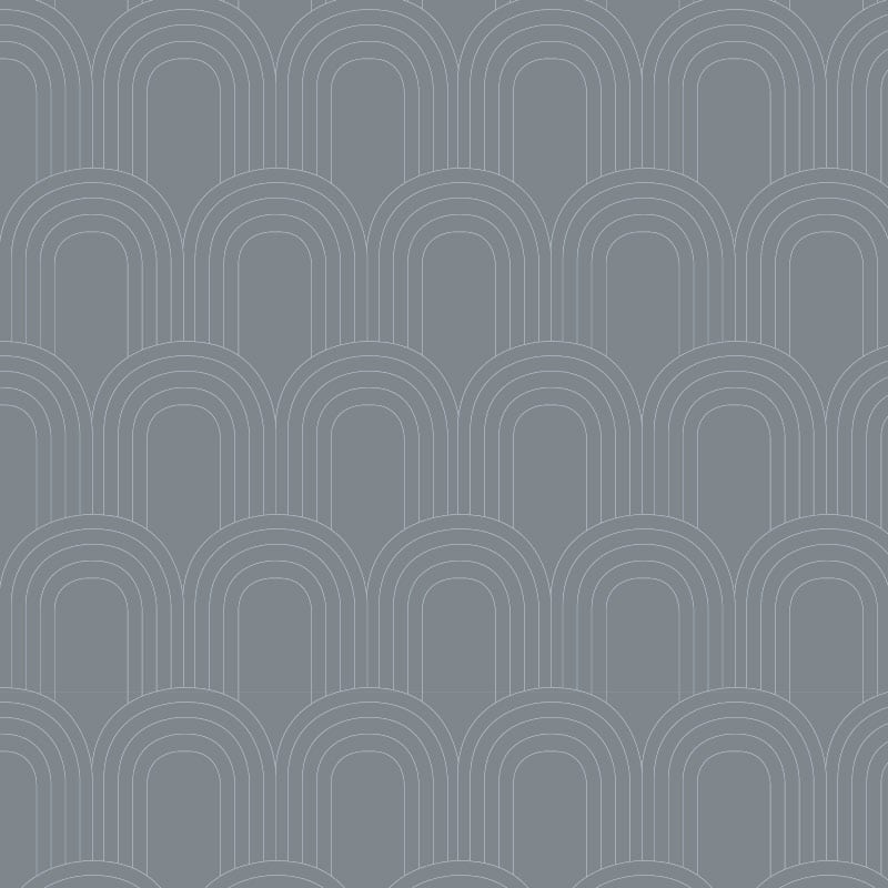 Bold stone blue retro style wallpaper in a bedroom