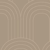 Neutral arch-shaped wallpaper design in taupe colour