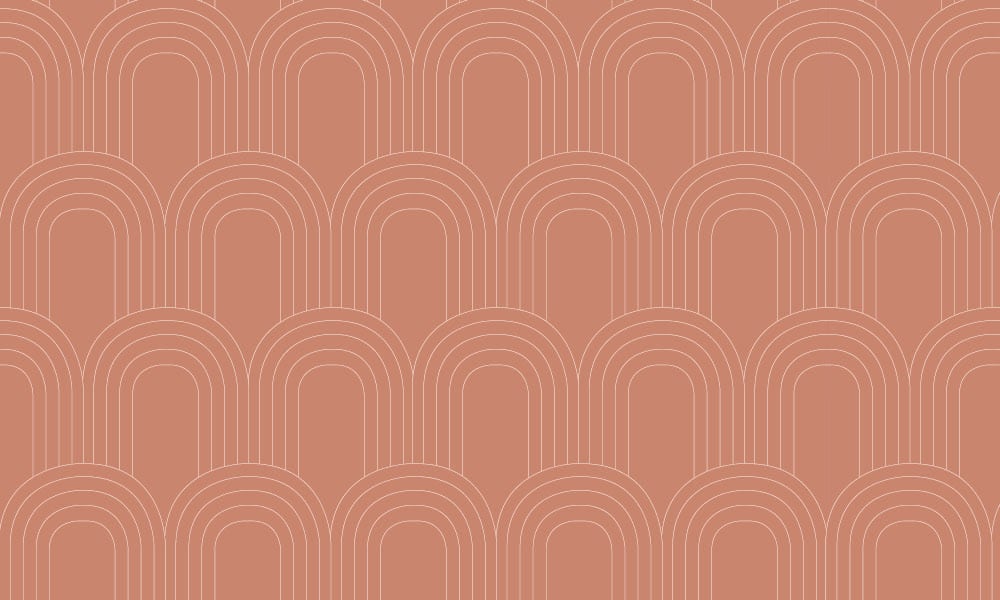 Earthy orange wallpaper design in arch pattern