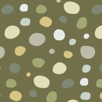 Spot print wallpaper design in olive green tones in a child's playroom