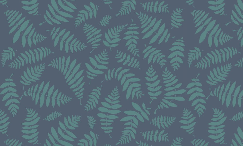 Bold navy leafy green Bracken Fern wallpaper design 