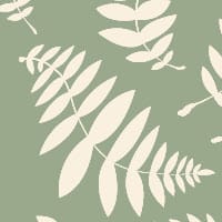 Leafy green wallpaper design in a minimalist bedroom setting