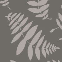 Botanical themed wallpaper design in modern dark grey in a scandi-style bedroom