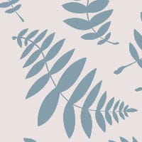 Blue leaf nature-themed wallpaper in a living space