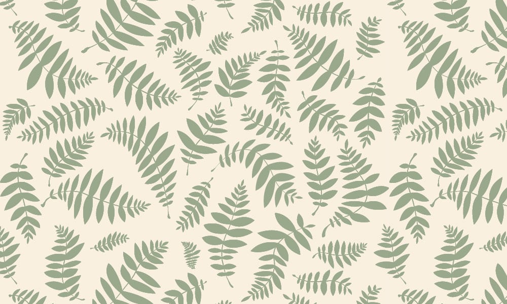 Botanical-themed leafy green bracken wallpaper design