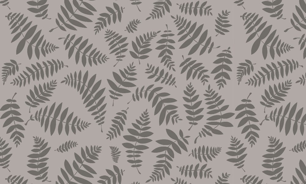 Botanical-themed leafy dark grey contemporary wallpaper design