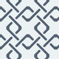 Modern blue geometric link pattern wallpaper in a living room