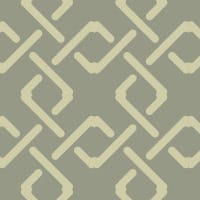 Modern sage green geometric link pattern wallpaper in a living room