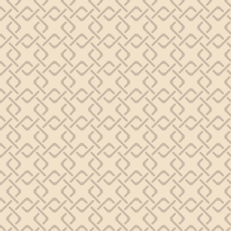 Geometric pattern wallpaper in neutral beige colour in a lounge 