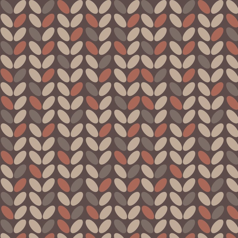 Coffee bean wallpaper design in a rich earthy colour palette with grey chair