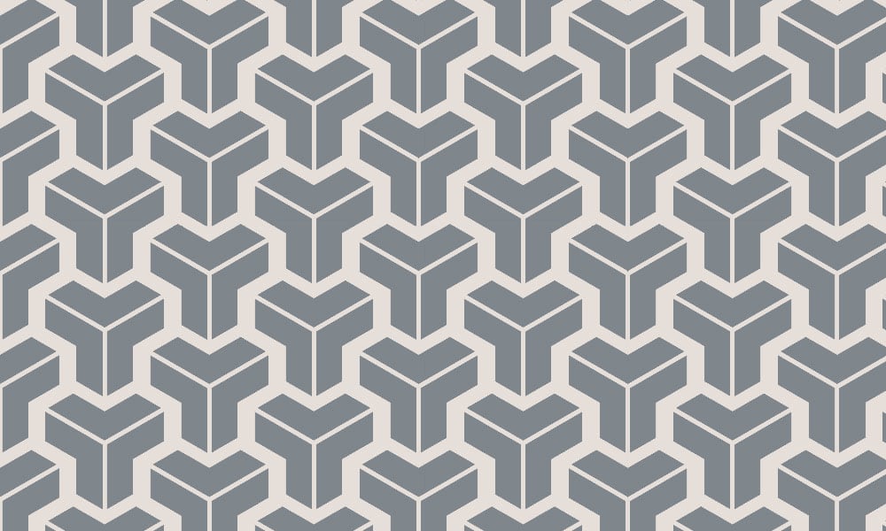 Steel blue-grey geometric wallpaper design