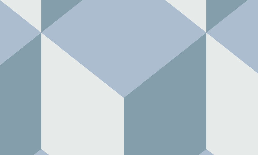 Geometric striking pattern in cool blue colours wall mural design