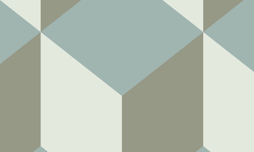 Green geometric wall mural design