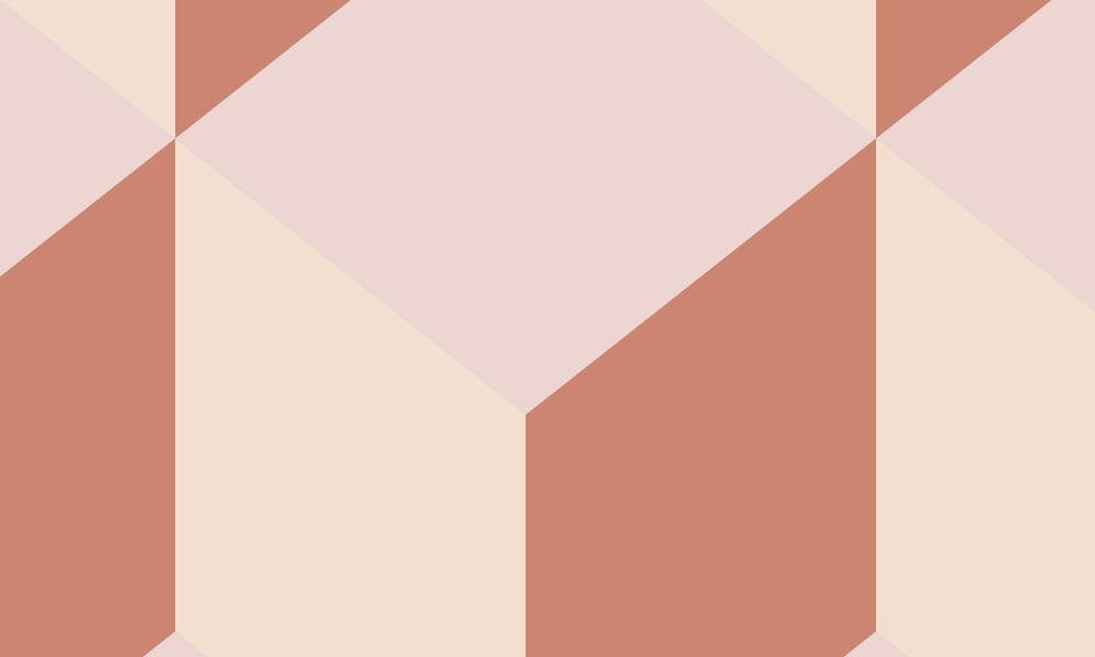 Pastel coloured wall mural design with geometric pattern