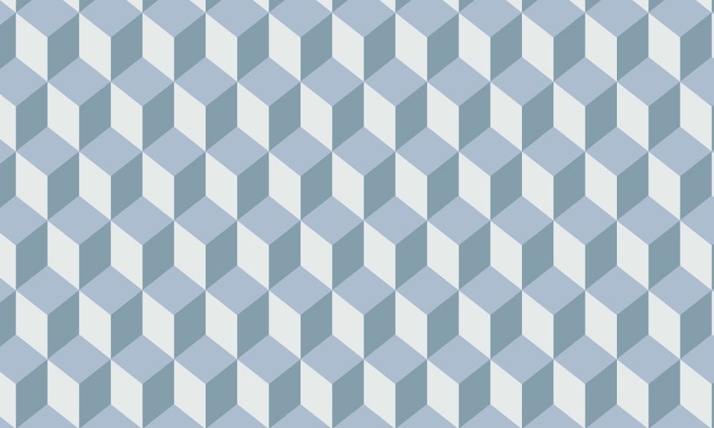 Blue cuboid wallpaper pattern