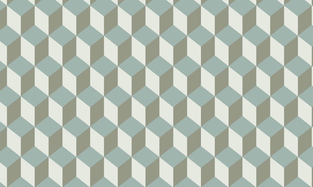 Sage green cube-shaped wallpaper design