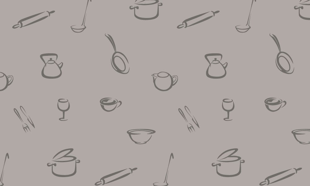 Grey kitchen-themed wallpaper design