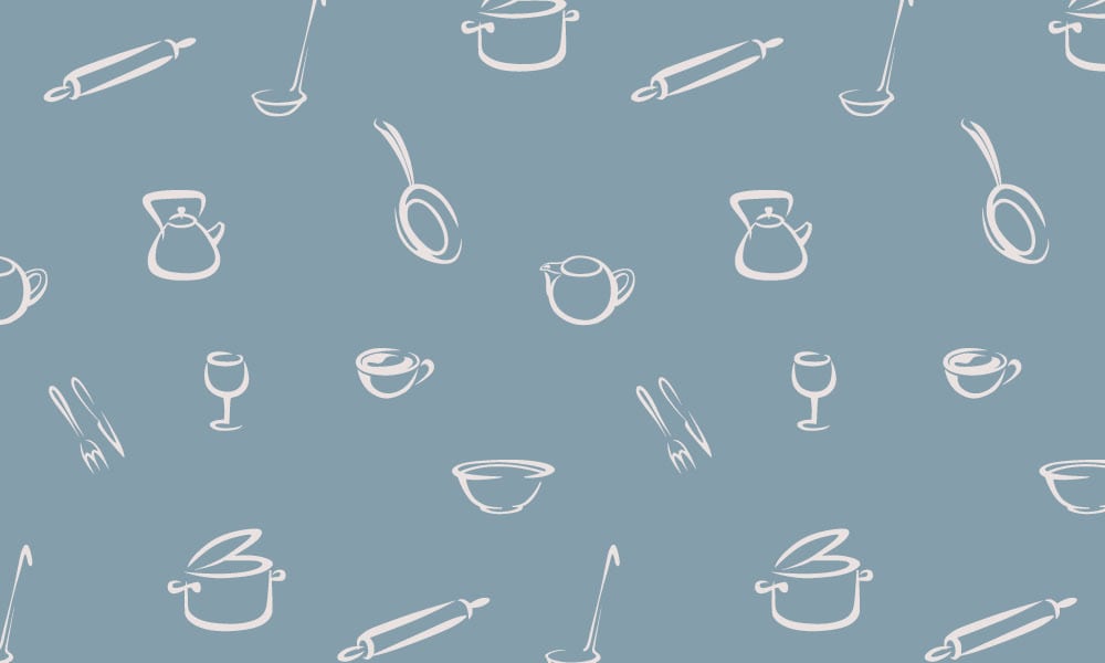 Blue kitchen wallpaper design
