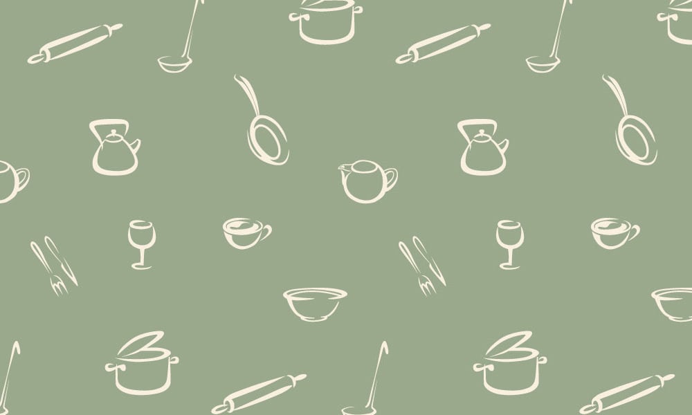 Green kitchen wallpaper design