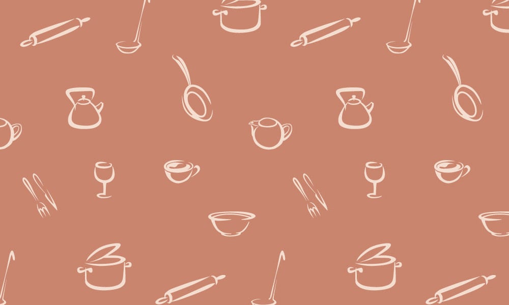 Red kitchen wallpaper design