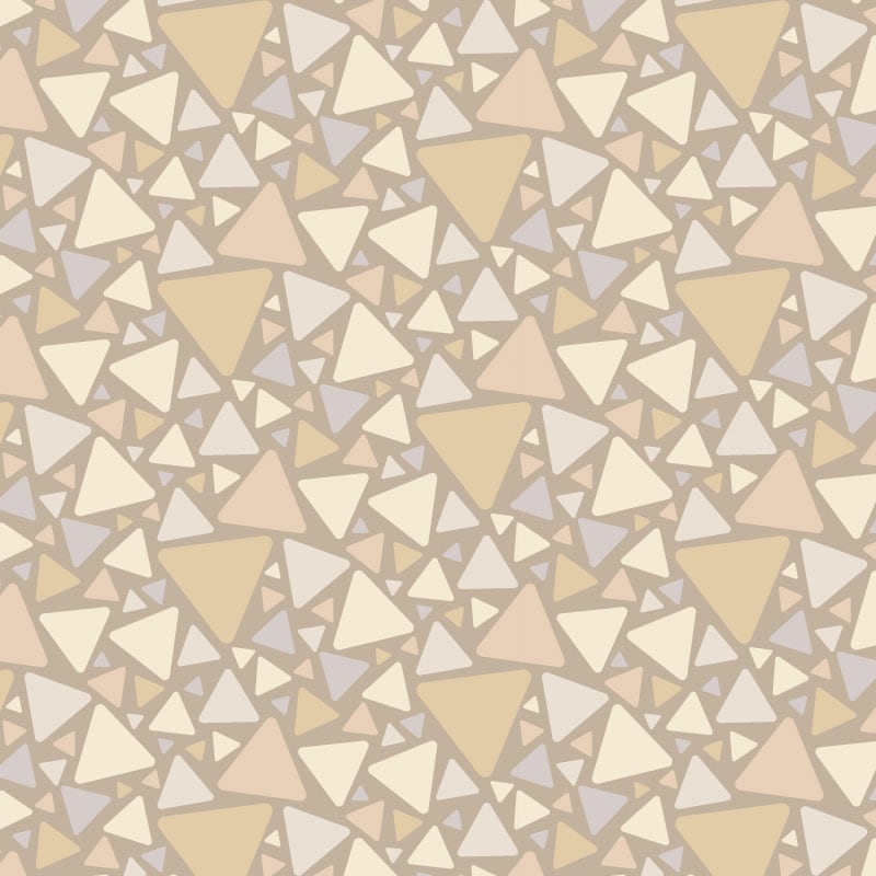 Neutral triangular wallpaper design in a living room