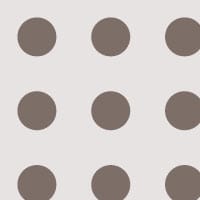 Grey and dark brown polka dot patterned wallpaper in a bedroom setting