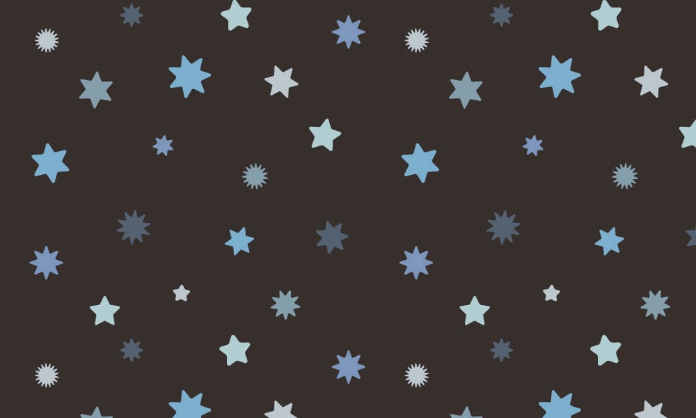 Blue starry wallpaper pattern with a pitch black night sky
