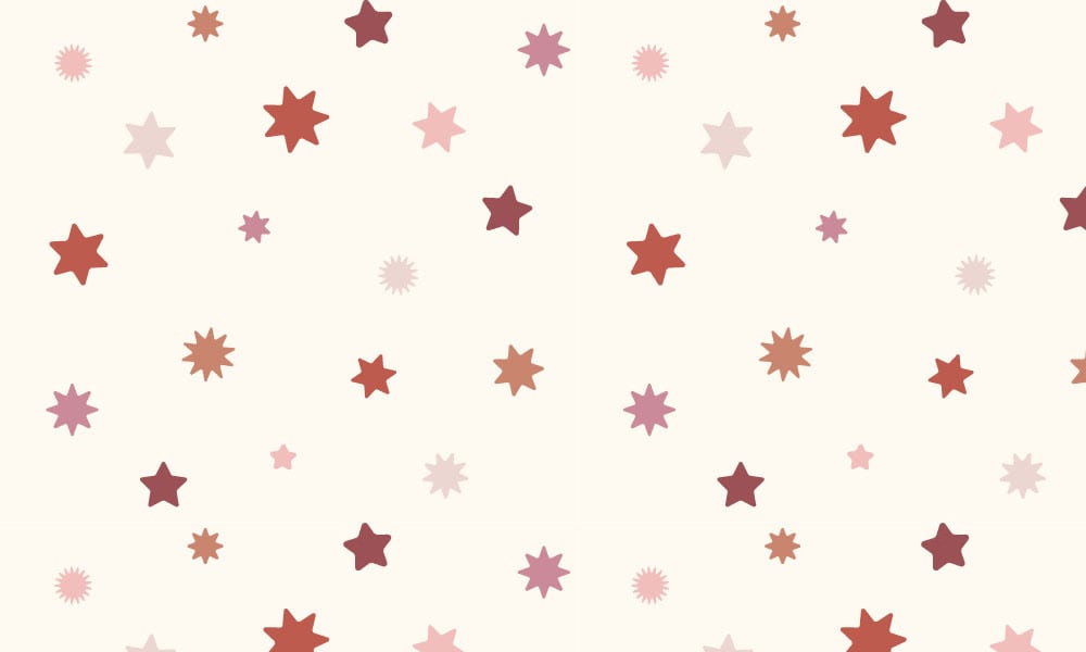 Star wallpaper with a neutral background and red and pink stars