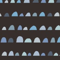 Humps wallpaper in blue with a black background in a children's bedroom with a teepee tent