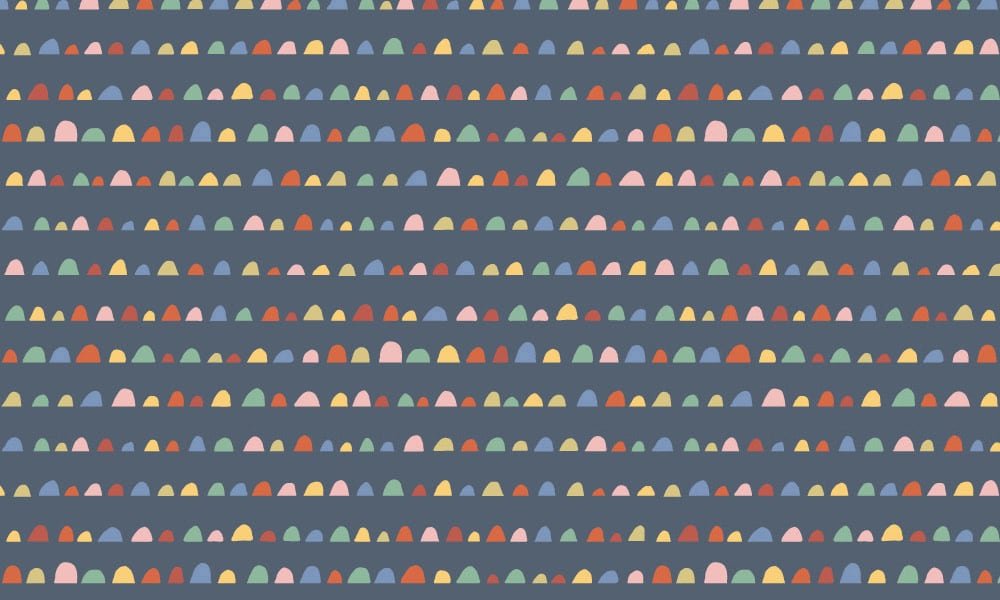 Pastel humps wallpaper design on navy background