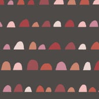 Kid's dark grey wallpaper with red and pink humps with teepee