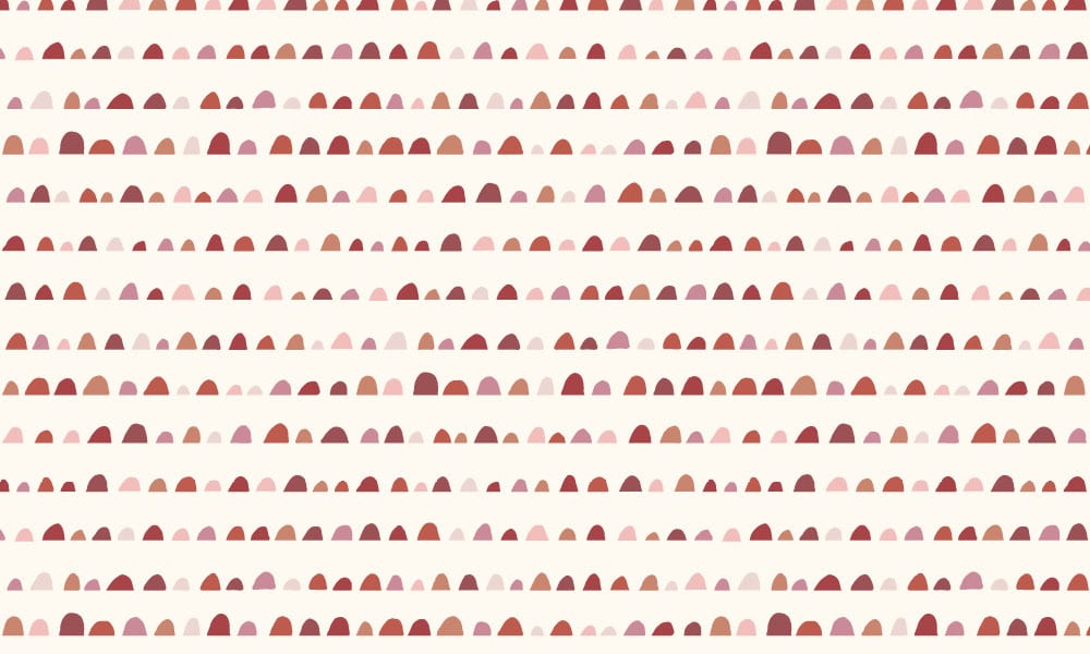 Light and bright wallpaper with red and pink humps pattern