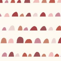 Light and bright kid's bedroom wallpaper with humps pattern in red and pink