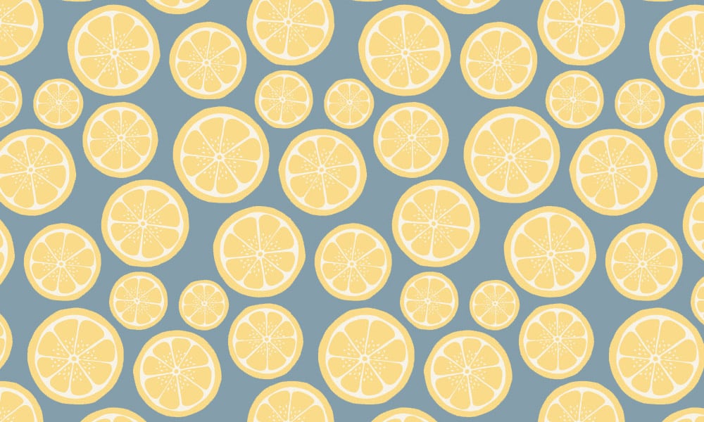Lemon wallpaper design in blue