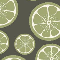 Lime wallpaper with grey background in office with iMac and desk