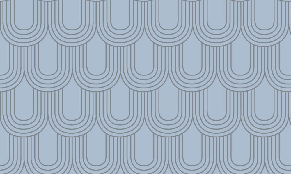 Blue retro arch wallpaper pattern