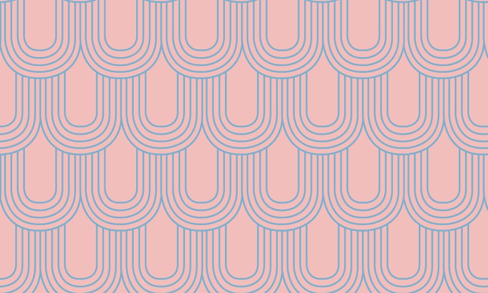 Pink retro wallpaper with loop shaped pattern 