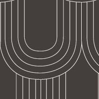 Looped wallpaper in a deep grey colour with a grey chair and coffee table