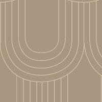 Looped wallpaper in a mushroom colour with a grey chair and coffee table