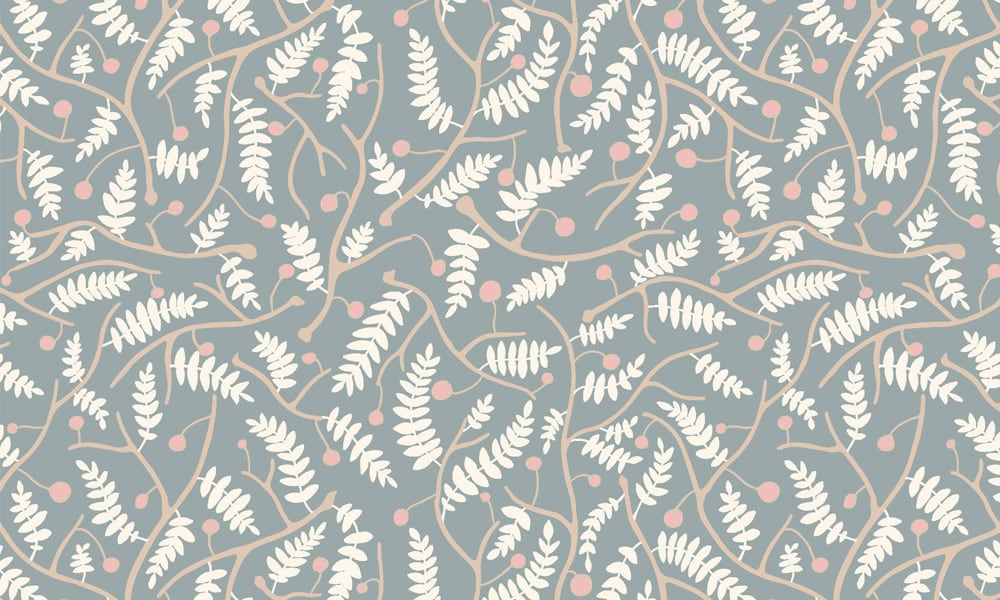 Mandarin wallpaper design in blue
