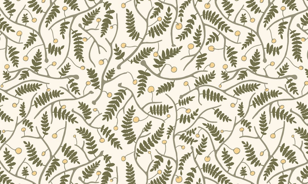 Mandarin wallpaper design in green