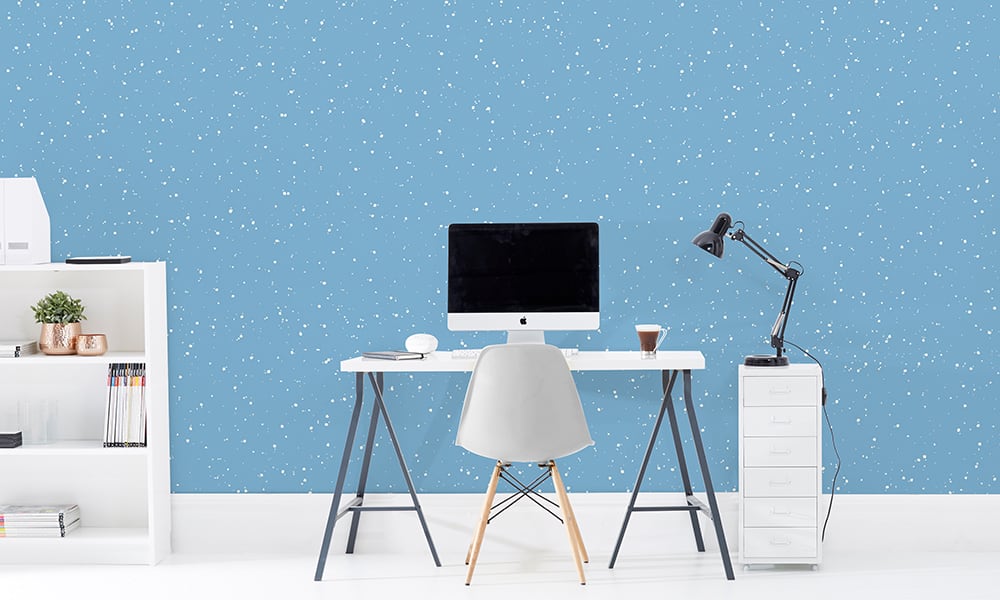 Medium scale noise wallpaper design in blue