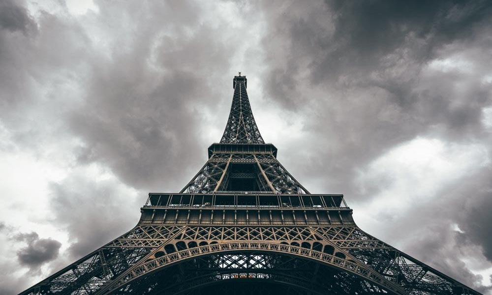 Low angled view of the eiffel tower