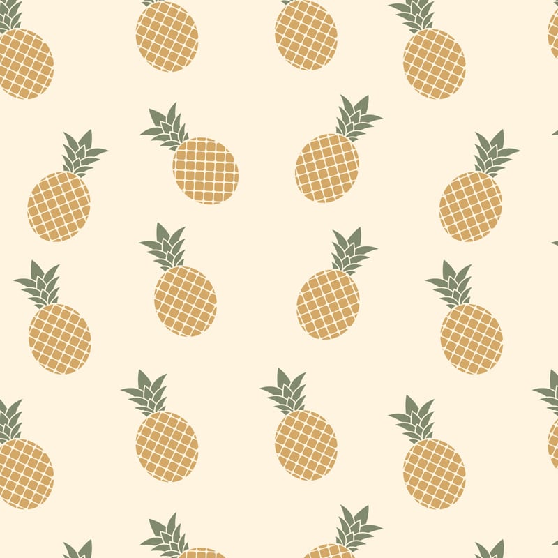 Pineapple wallpaper design in yellow with grey chair and picture frame