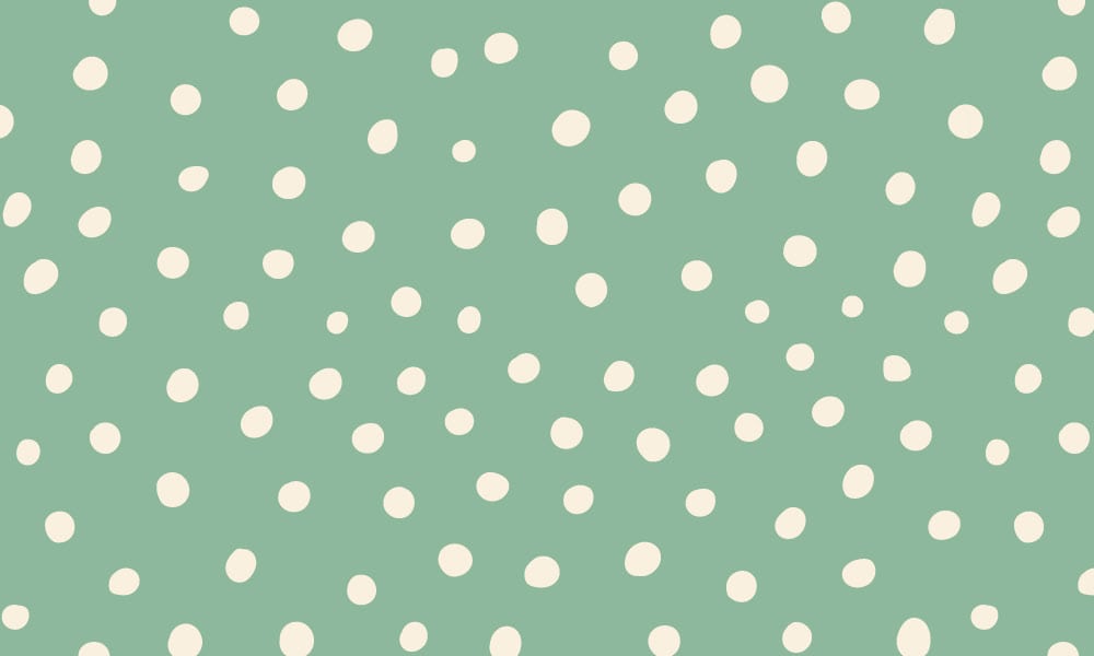 Green and white polka dot wallpaper design