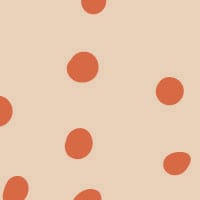 Orange polka dot wallpaper situated in kids bedroom with a ladder