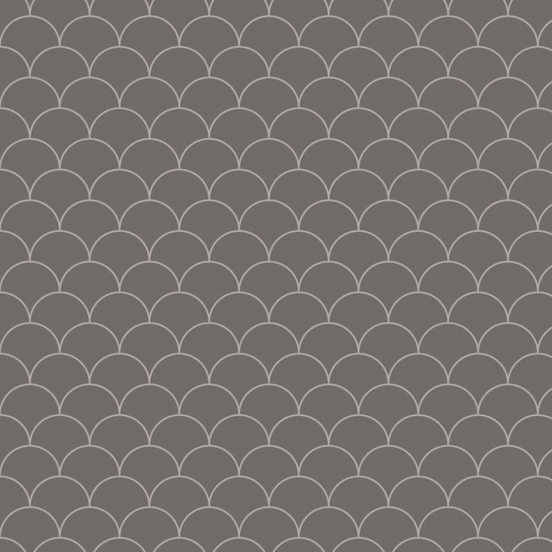 Grey scales wallpaper design situated in living room with grey sofa and cheese plant