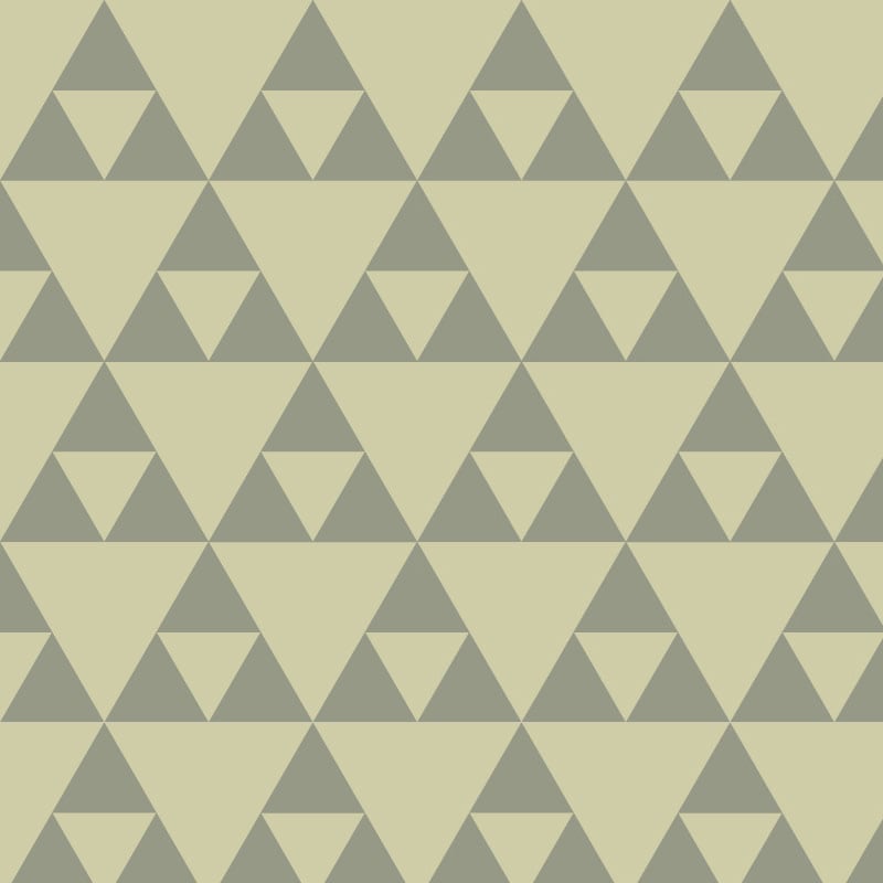 Sierpinski apple coloured wallpaper in living room with grey chair