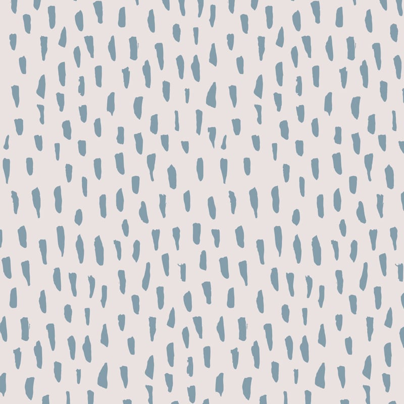 Blue smudge repeat pattern wallpaper in an kids bedroom