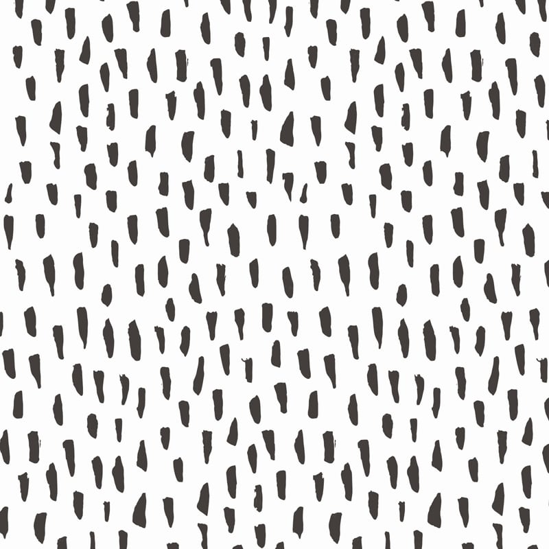 Smudge wallpaper print in black and white in kids bedroom
